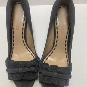 Enzo Angiolini  Ruffle Bow  Peep Toe Suede Pump